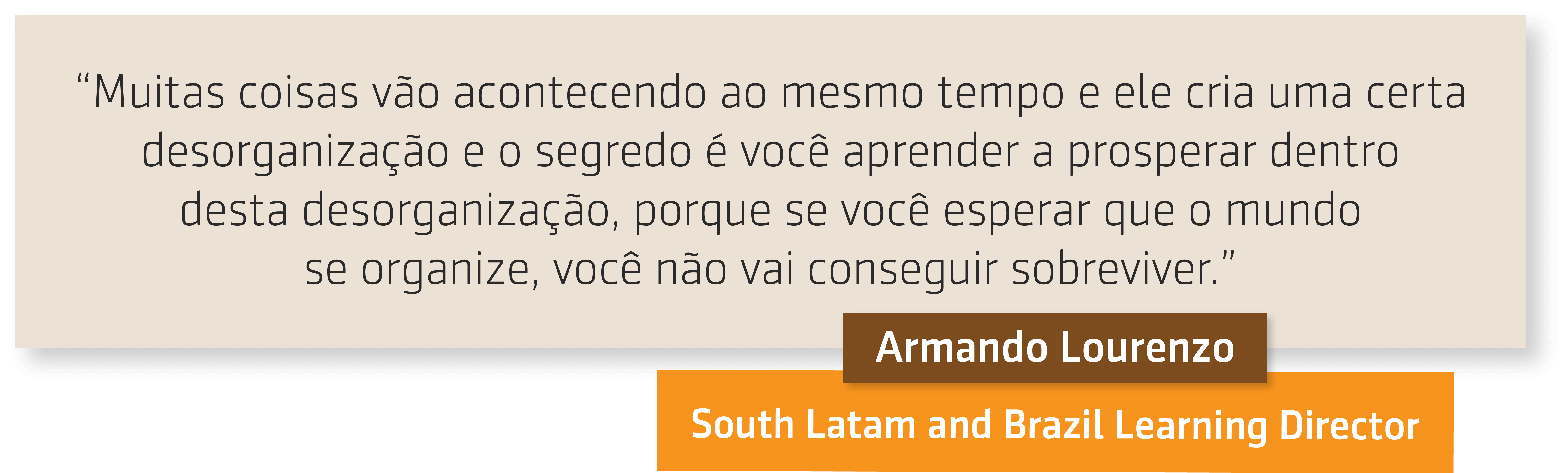 Resumo da entrevista que Wagner Cassimiro fez com Armando Lourenzo sobre Como prosperar no caos