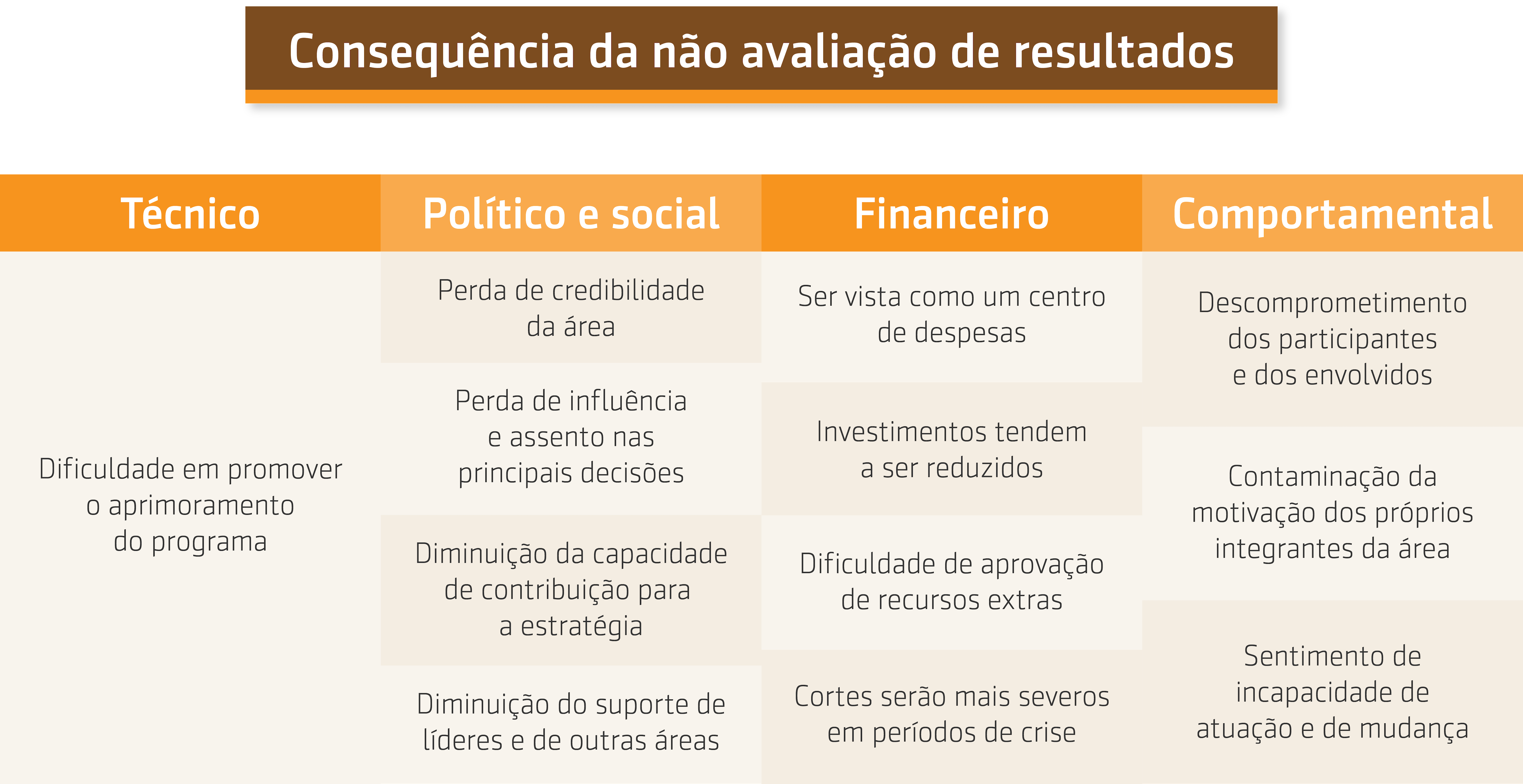 Resumo da aula sobre Consequências da não avaliação de resultados