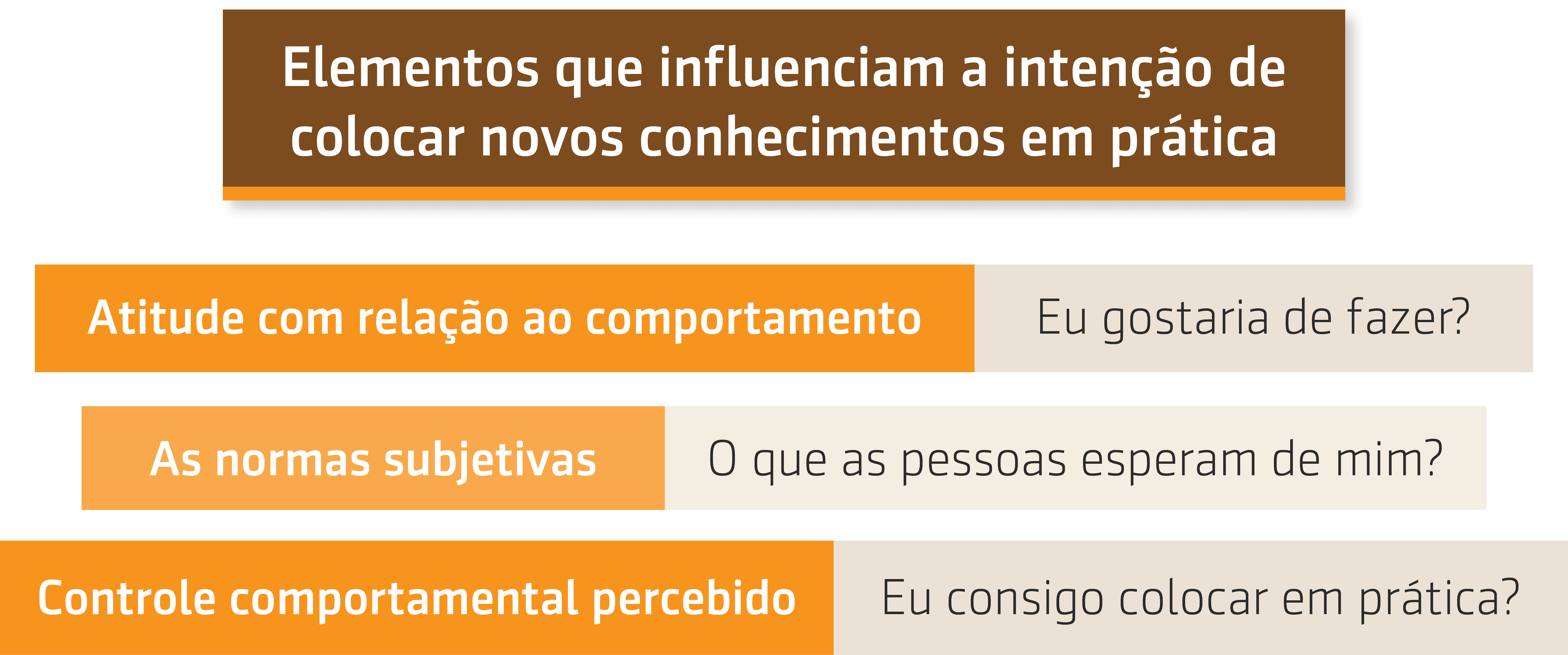 Resumo da fala de Heloisa Berlick sobre elementos que influenciam a intenção de colocar novos conhecimentos em prática 