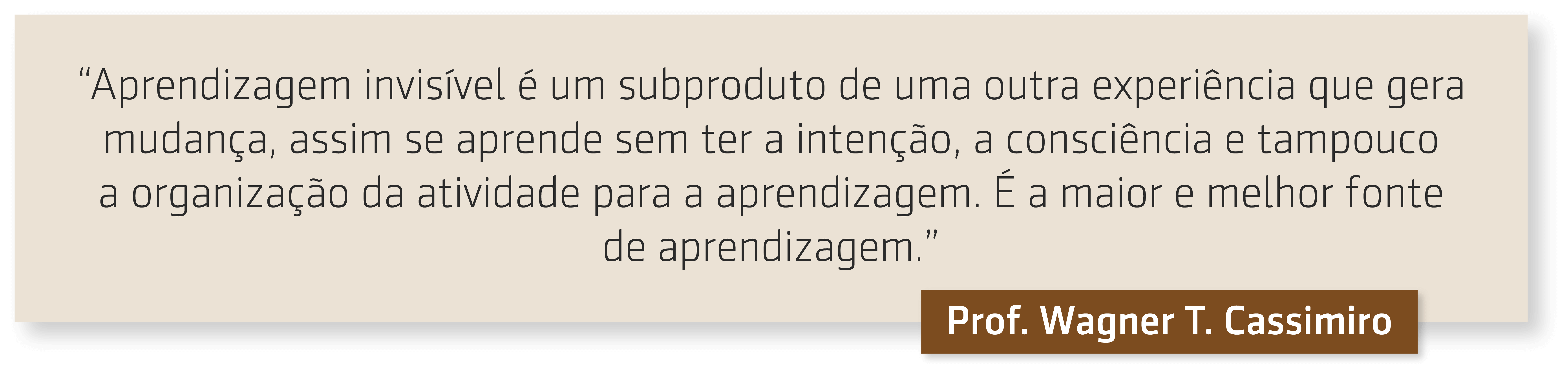 Resumo da aula de Wagner Cassimiro sobre Prof. Wagner Cassimiro fala sobre Aprendizagem invisível. Como alavancar a sua aprendizagem